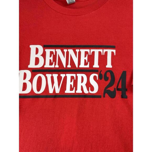 Georgia Bulldogs Bennett/Bowers '24 T-Shirt Men 2XL Red Gildan Election Parody - Picture 1 of 9